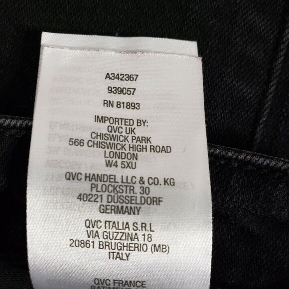 Susan Graver Womens Jeans Size 4P Black High Stretch Denim Straight Leg A342367 - Picture 10 of 11